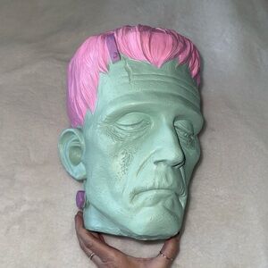 Halloween pastel Frankenstein head decor